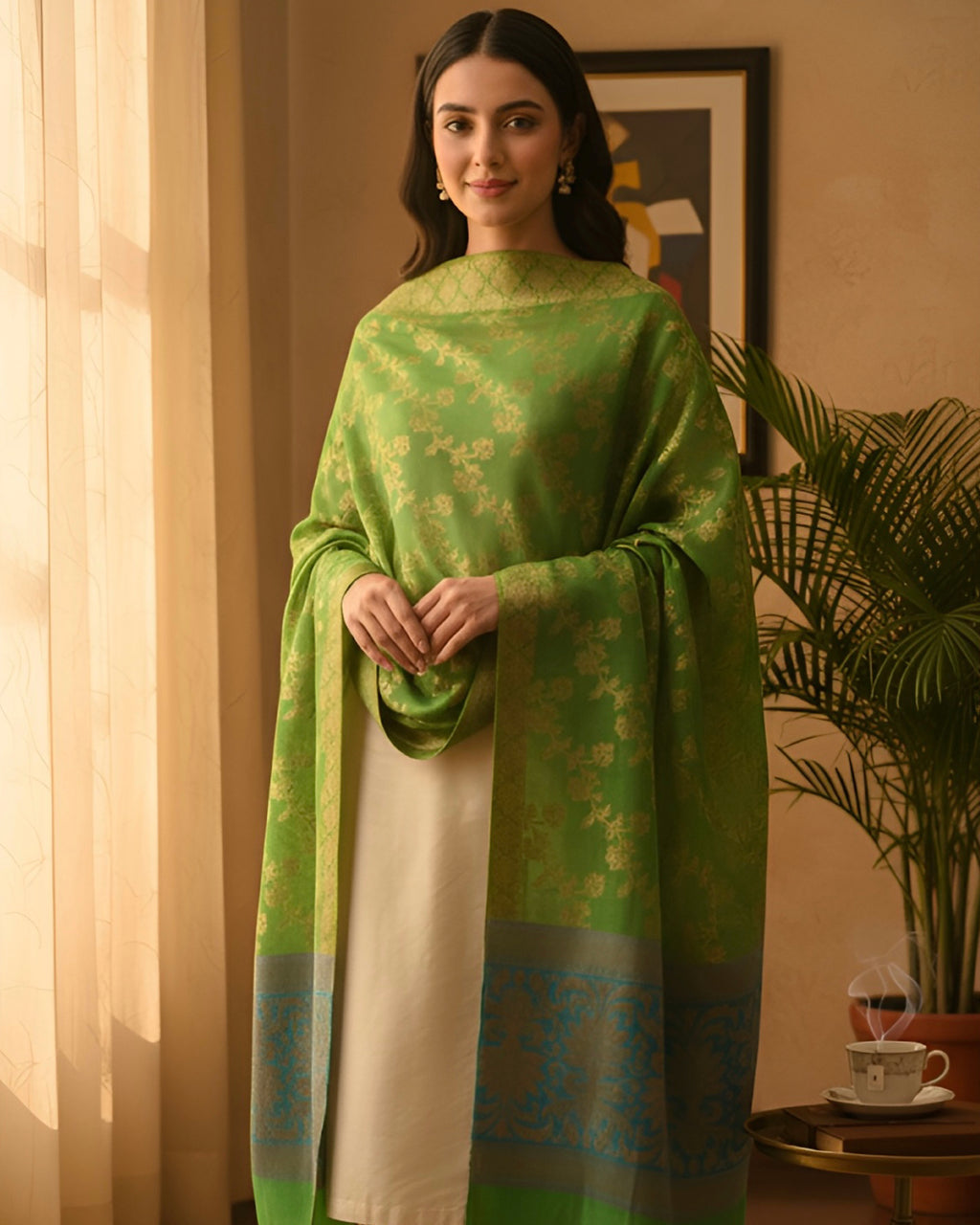 The Viridian Brocade Stole