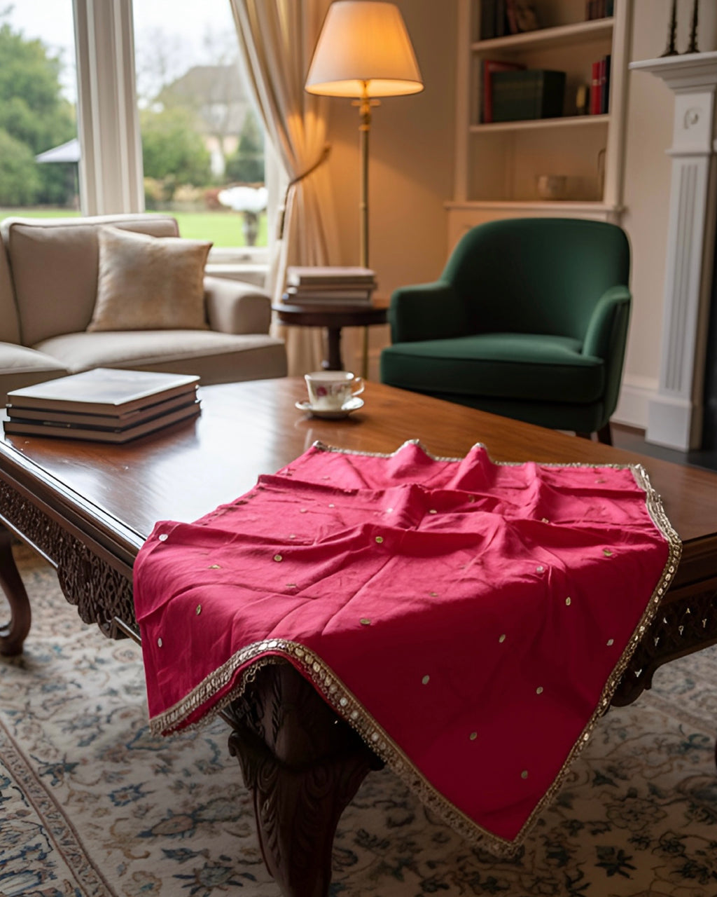 The Cerise Shimmer Dupatta