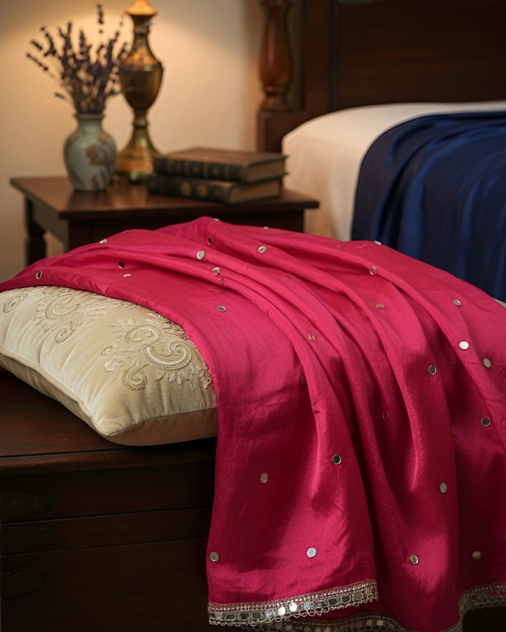 The Cerise Shimmer Dupatta