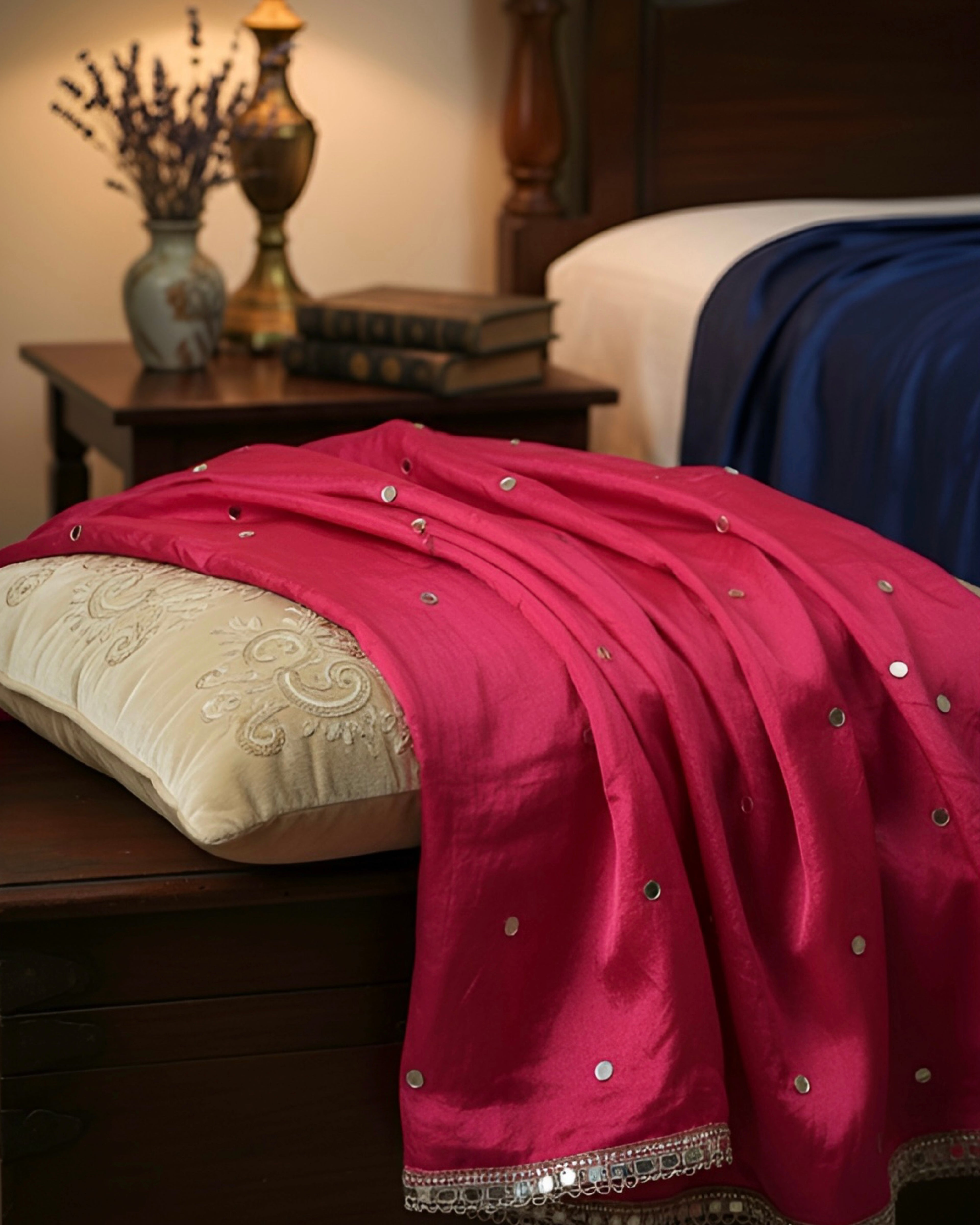 The Cerise Shimmer Dupatta