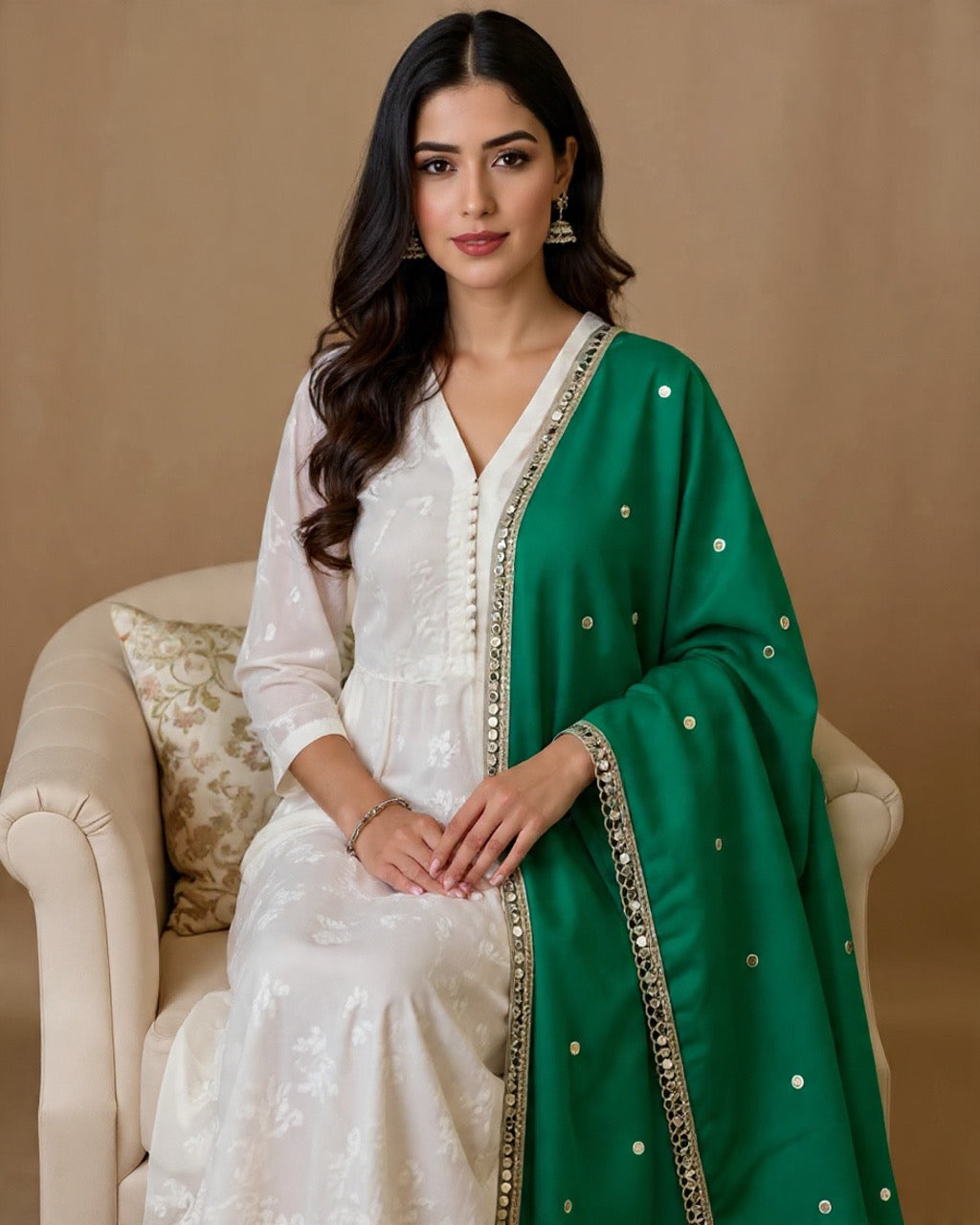The Emerald Glint Dupatta